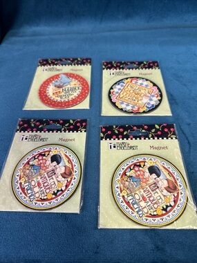 Mary Engelbreit Magnets Set Of 4 Pooch & Sweetheart NEW IN PACKAGE